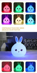 Cute Rabbit LED Silicone Night Light for Kids