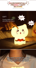 Cute Silicone Night Light with USB Charging Port