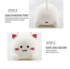 Cat Shaped Silicone Night Light for Kids