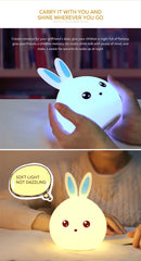 Cute Rabbit LED Silicone Night Light for Kids