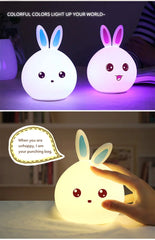 Cute Rabbit LED Silicone Night Light for Kids