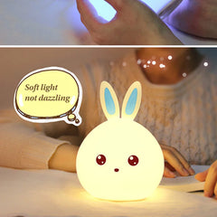 Cute Rabbit LED Silicone Night Light for Kids