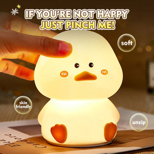 Cute Duck Silicone Lamp for Kids