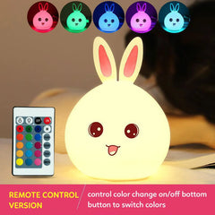 Cute Rabbit LED Silicone Night Light for Kids