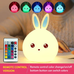 Cute Rabbit LED Silicone Night Light for Kids