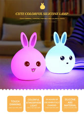 Cute Rabbit LED Silicone Night Light for Kids