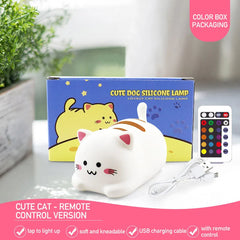 Cat Shaped Silicone Night Light for Kids