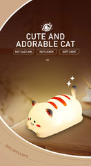 Cat Shaped Silicone Night Light for Kids