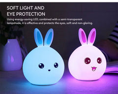 Cute Rabbit LED Silicone Night Light for Kids