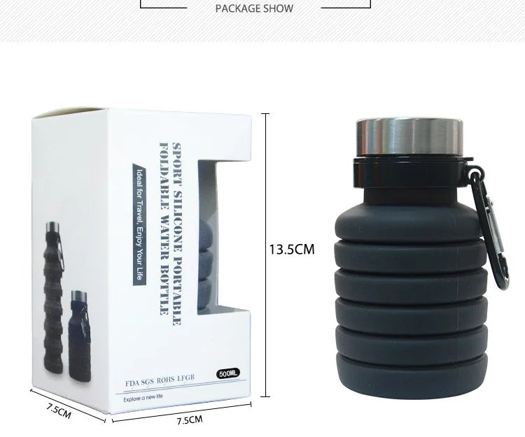 Expandable Silicone Water Bottle for Sports