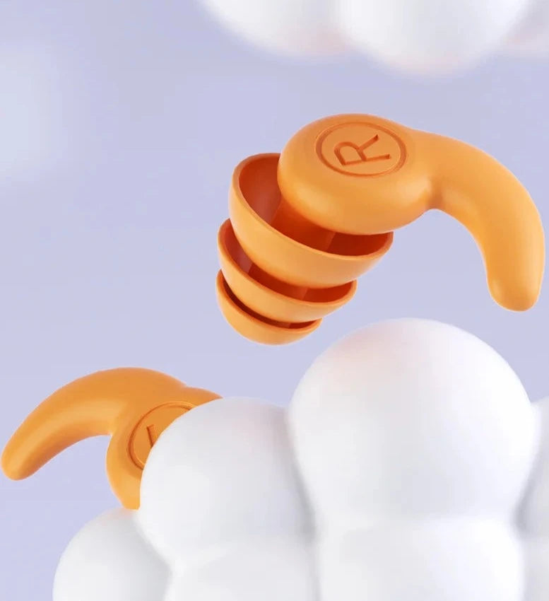 Orange Silicone Waterproof Earplugs