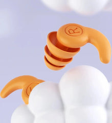 Orange Silicone Waterproof Earplugs