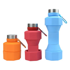 Dumbbell folding Customizable Silicone Water Bottle