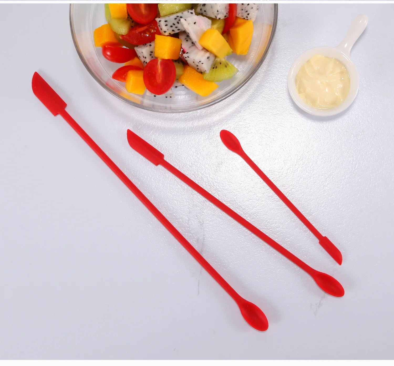 3x Silicone Scraper Jar Spatula