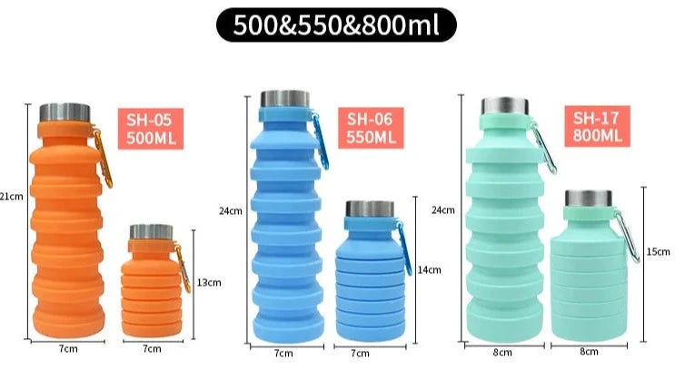 Silicone Foldable Water Bottles