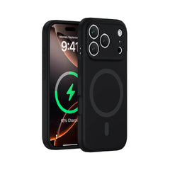 Black Magnetic Liquid Silicone Case for iPhone 17 Series