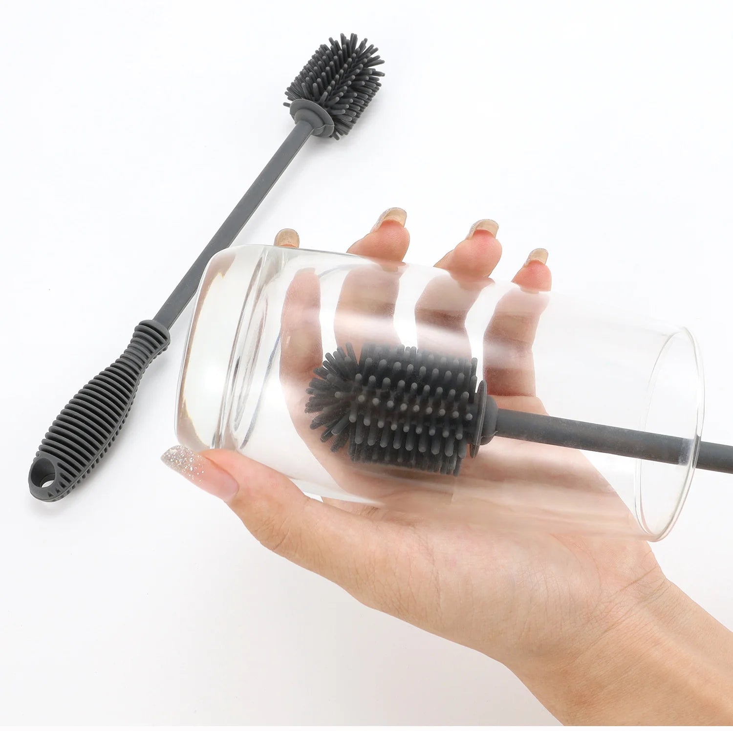 2x Silicone Bottle Cleaning Brush Set