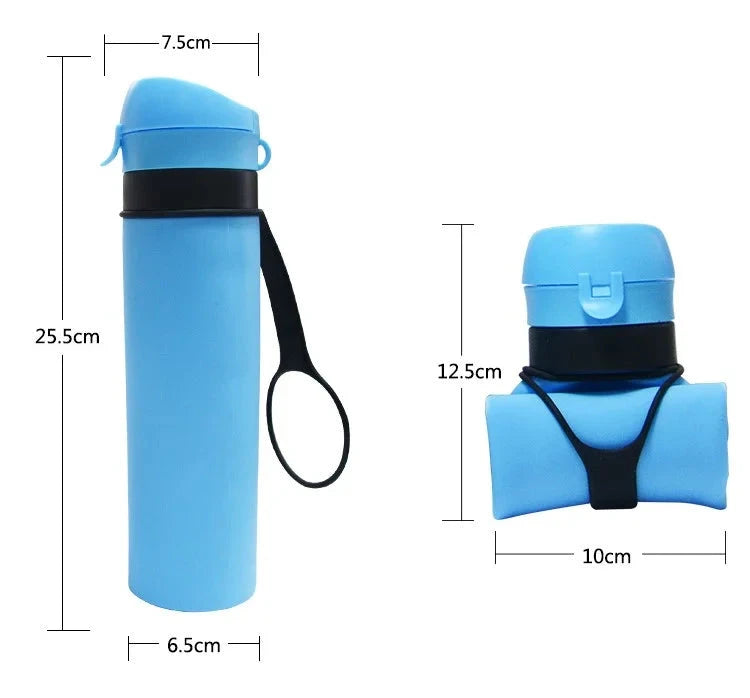 600ML Silicone Foldable Water Bottle