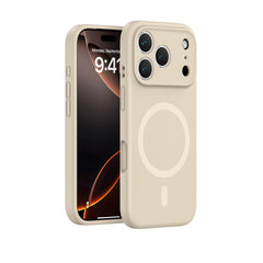 Light Brown Magnetic Liquid Silicone Case for iPhone 17 Series