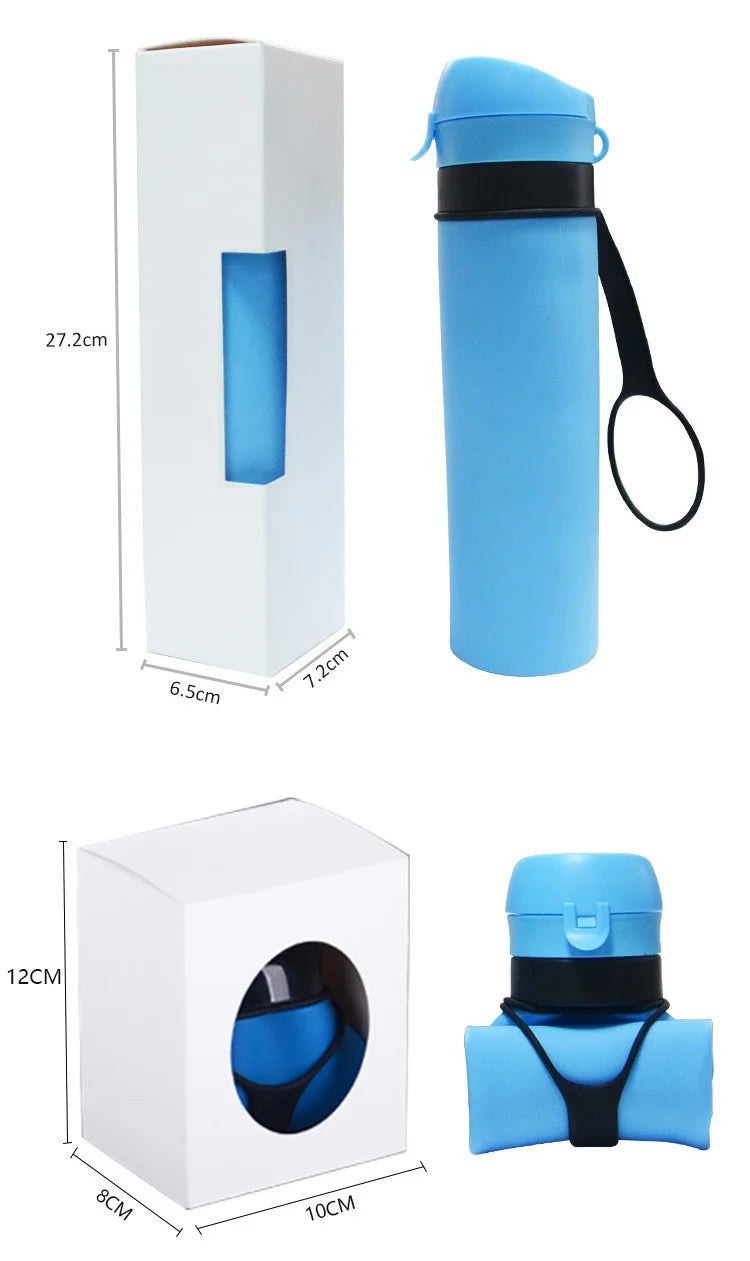 600ML Silicone Foldable Water Bottle