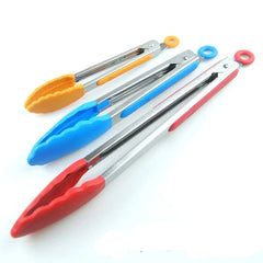 Silicone Kitchen Tongs Stainless Steel