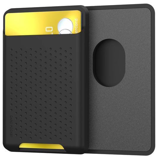 Black Phone Card Holder for the back of Mag-Safe Silicone Wallets and IPhone