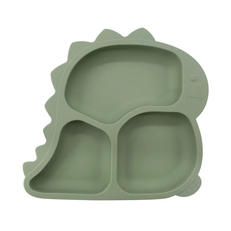 1 piece Green Dino Silicone Feeding Set