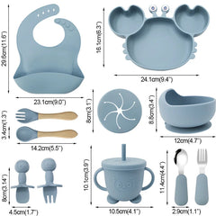 11-Piece Crab Silicone Bibs and Infant Feeding Set