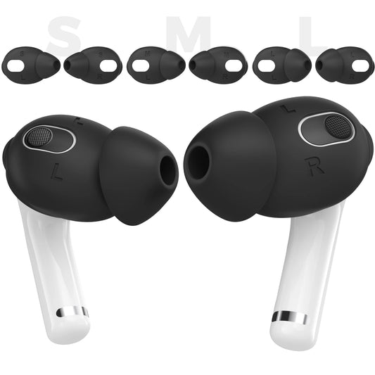 Black Apple Silicone AirPod Case with 3 Pairs of Ear Pads