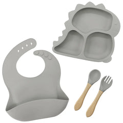 Dino Silicone Feeding Set