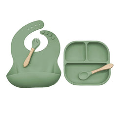 7-piece silicone bibs and feeding set