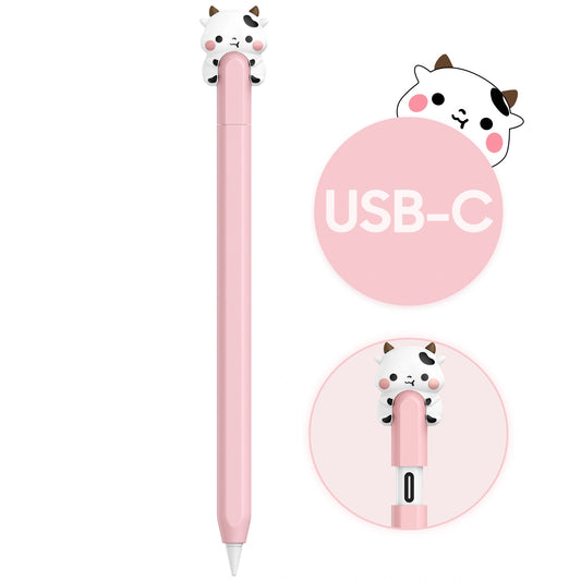 Pink Silicone Ultra Thin Apple Pencil Case for USB-C