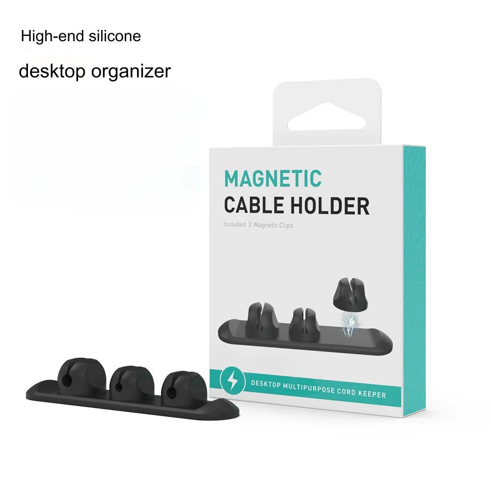 Magnetic Silicone Cable Organizer for Desktop Charging