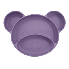 Purple Teddy shaped silicone suction plate