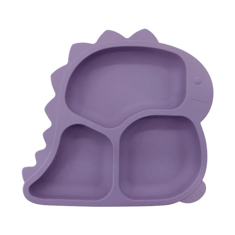 1 piece Purple Dino Silicone Feeding Set