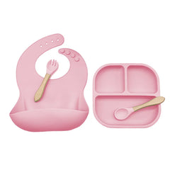 7-piece silicone bibs and feeding set