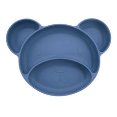 Blue Teddy shaped silicone suction plate