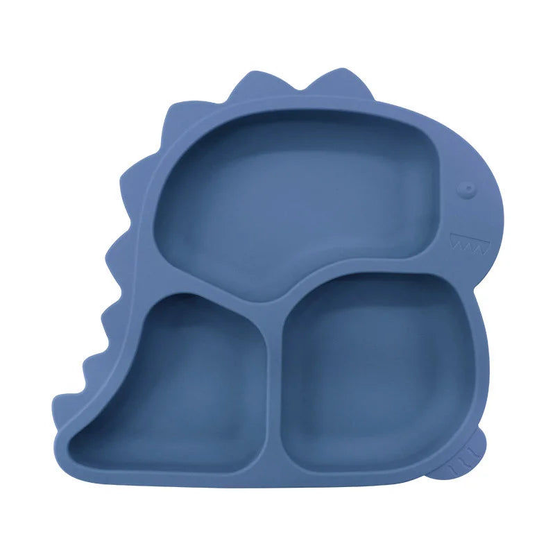 1 piece Blue Dino Silicone Feeding Set