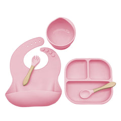 7-piece silicone bibs and feeding set