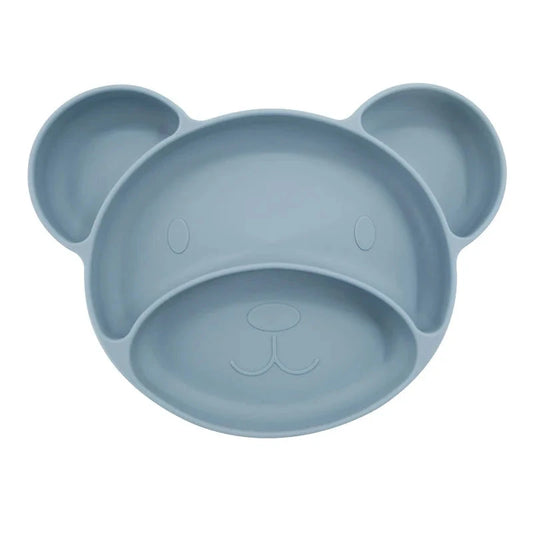 Light Blue Teddy Silicone Baby Plate | Best Toddler Plate