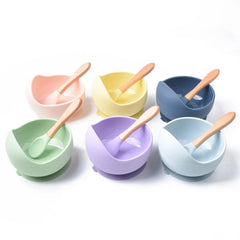 2-piece silicone baby feeding set