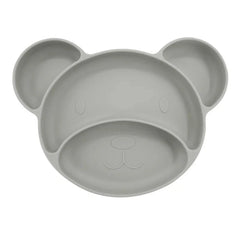 Silver Teddy shaped silicone suction plate