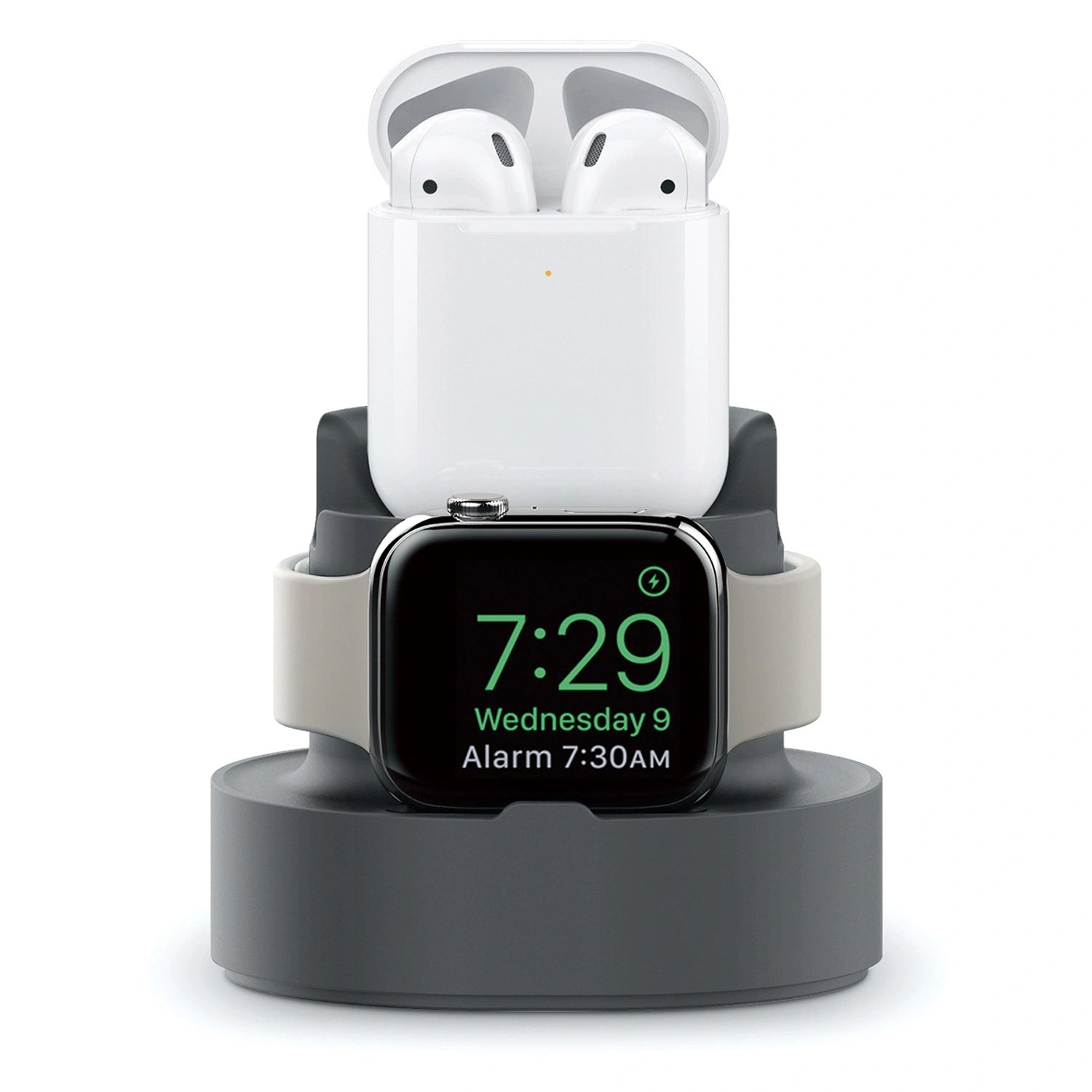 Dark Grey 3 in 1 Silicone Apple Watch Phone Pods Charger