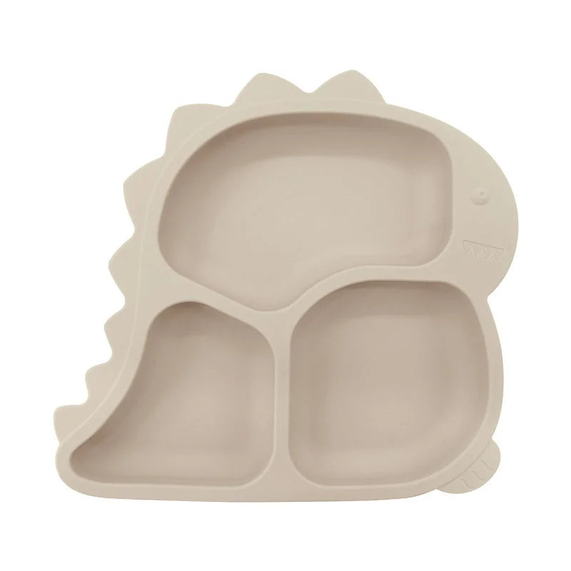 1 piece Beige Dino Silicone Feeding Set