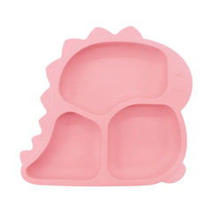 1 piece Pink Dino Silicone Feeding Set