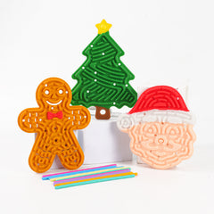 Green Christmas-Themed Sensory Activity Board Set