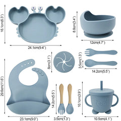 Crab-Shaped silicone bibs and Children's Feeding set