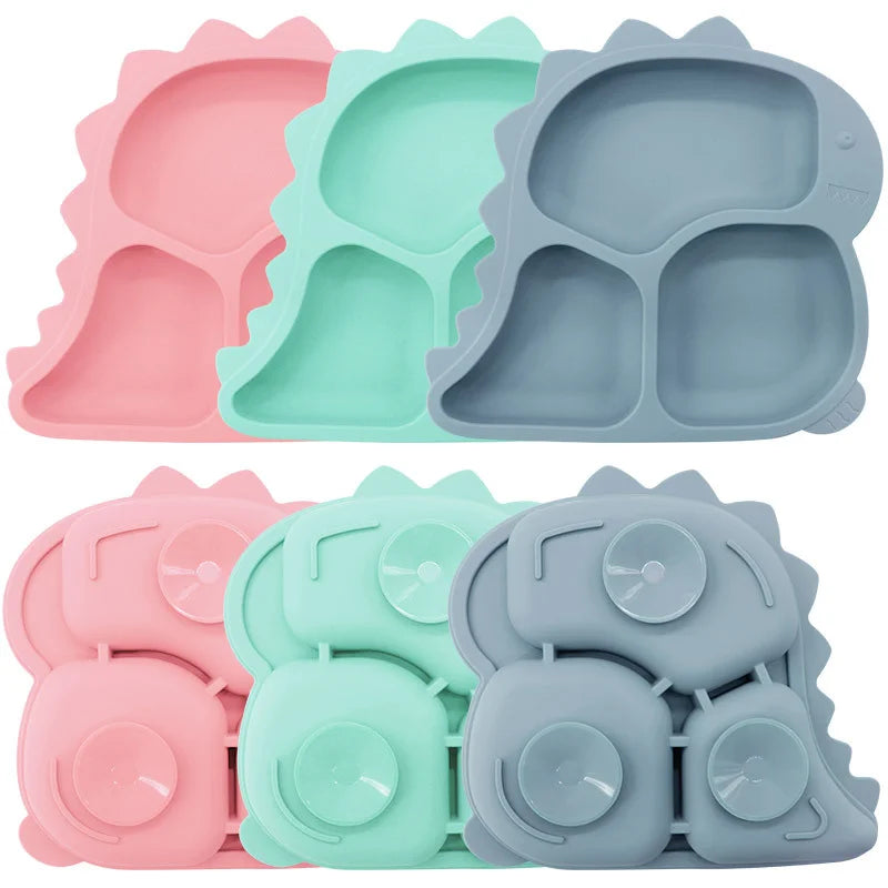 Dino Silicone Feeding Set