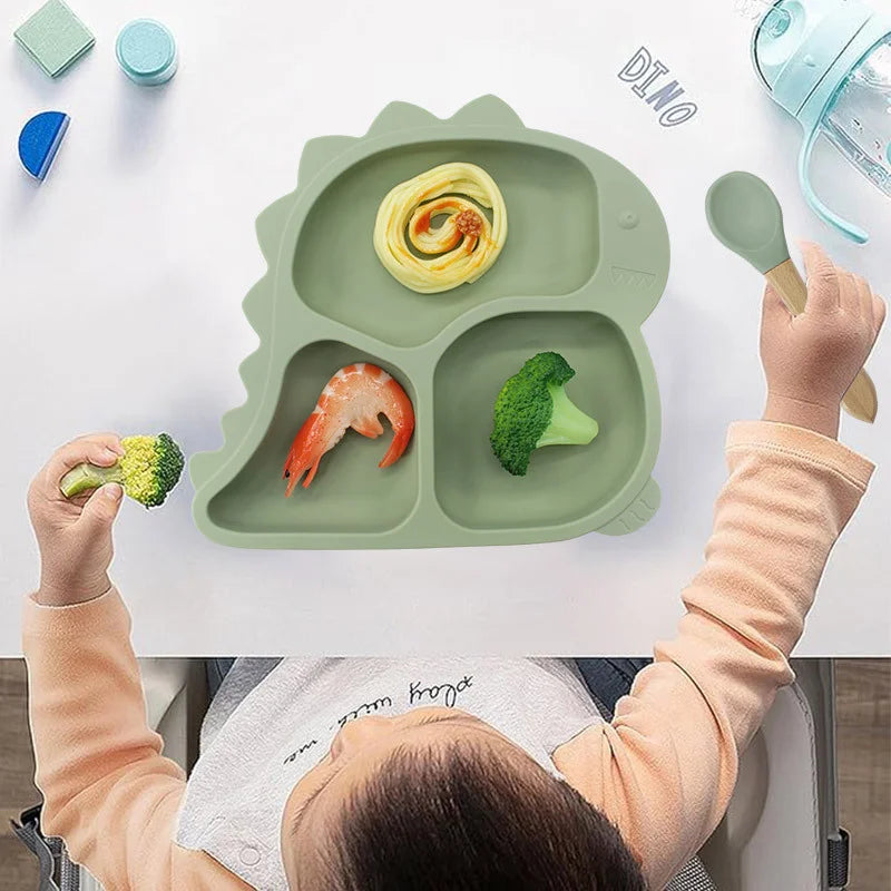 Dino Silicone Feeding Set