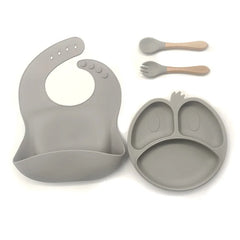 9-piece silicone bibs and baby feeding set